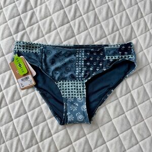 Nani Swimwear Patchwork Print Bikini Bottoms in Navy